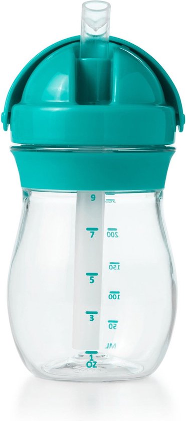 OXO Tot Transitions Rietjesbeker - Drinkbeker met rietje - Drinkbeker kinderen - Drinkbeker baby - Antilekbeker -250 ml - Teal van OXO