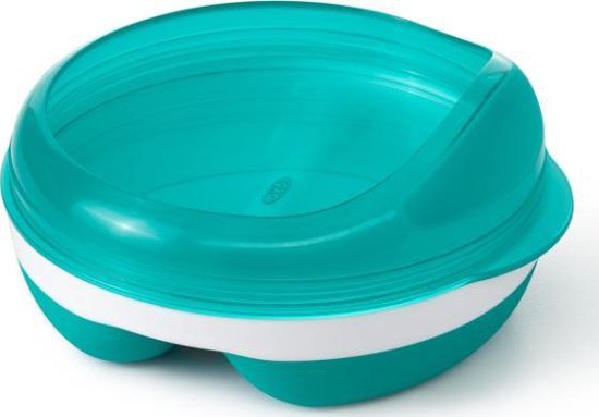 OXO tot Voedingsbord met 2 vakjes - Bord Baby - Babyservies - Servies baby - Bordje -Teal van OXO