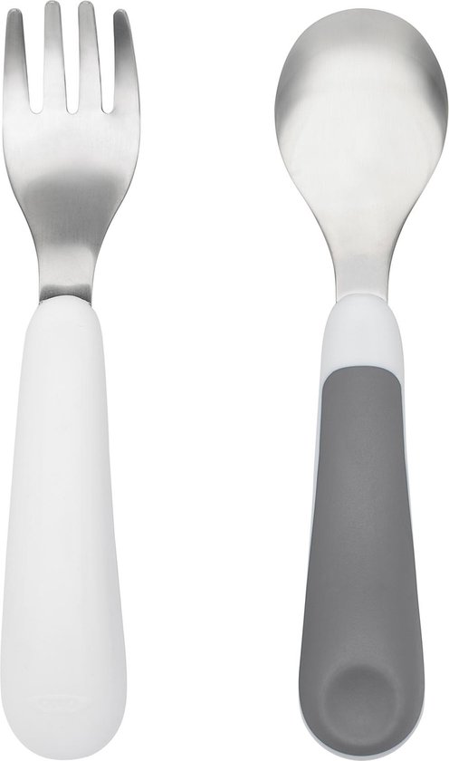 OXO tot Vork & lepel - Baby bestek - Kinder bestek - Baby servies - Grey van OXO