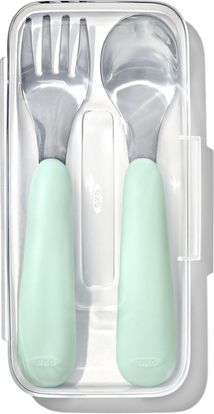 OXO tot Vork & Lepel Reisset - Baby bestek - Kinder bestek - Baby servies - Opal van OXO