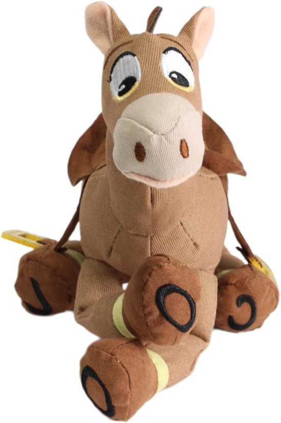 Paard Knuffel - Pluche Dier - Kinderkamer Decoratie - Geborduurde letters - 25 cm - Bruin