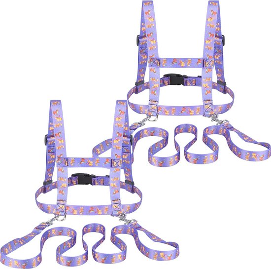 Paardenriem voor kinderen, blauw, om mee te spelen, paardenriem voor meisjes en jongens, rollenspel skiën (2 paars) van Xinstroe