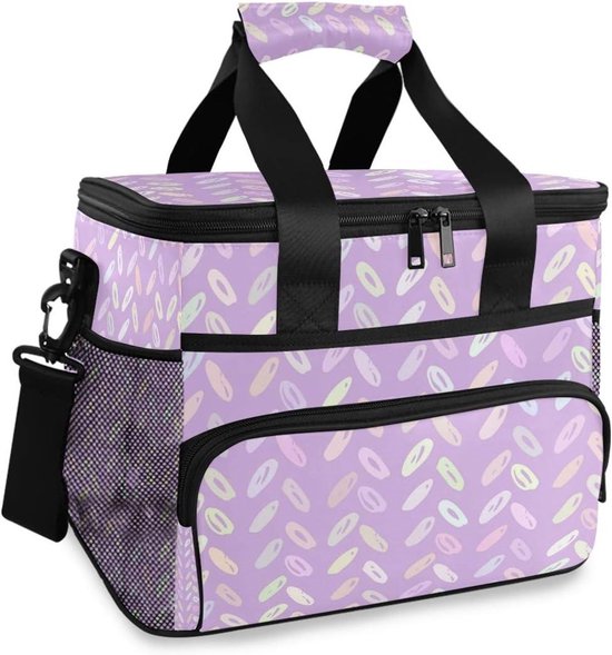 Paarse Tote Koeltas - Lunchtas Geïsoleerd - Eten Bewaren - Milieuvriendelijk Polyester - 15L Inhoud - Multi