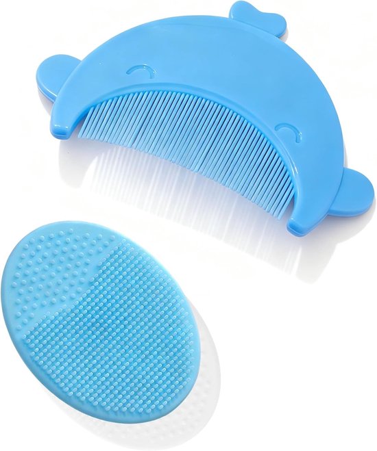 Pack of 2 Baby Bath Brush - Silicone Newborn Baby Milk Crust Removal Brush - Verzorging - Badaccessoires van Nivvity