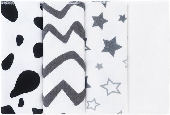 Pack of 4pcs Soft Baby Face Cloth Cartoon Theme Baby Saliva Towel Handkerchief For Delicate Skin Easy Cleaning Cotton Baby Washcloth