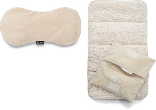 Package deal: Woller warmtekussen + Napper Verschoonmatje met Luieretui - Cookie, beige van Merkloos