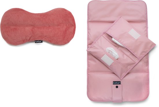 Package deal: Woller warmtekussen + Napper Verschoonmatje met Luieretui - Mauve, roze van Merkloos