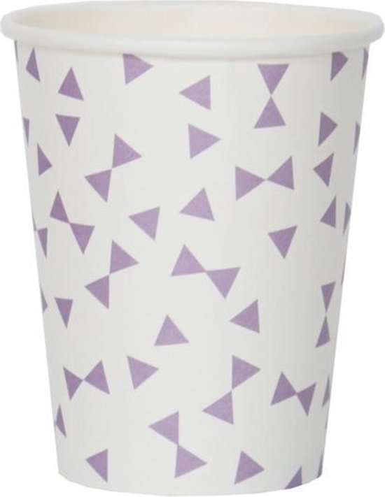 Papieren wegwerpbekers Lila strikken van Unique Party