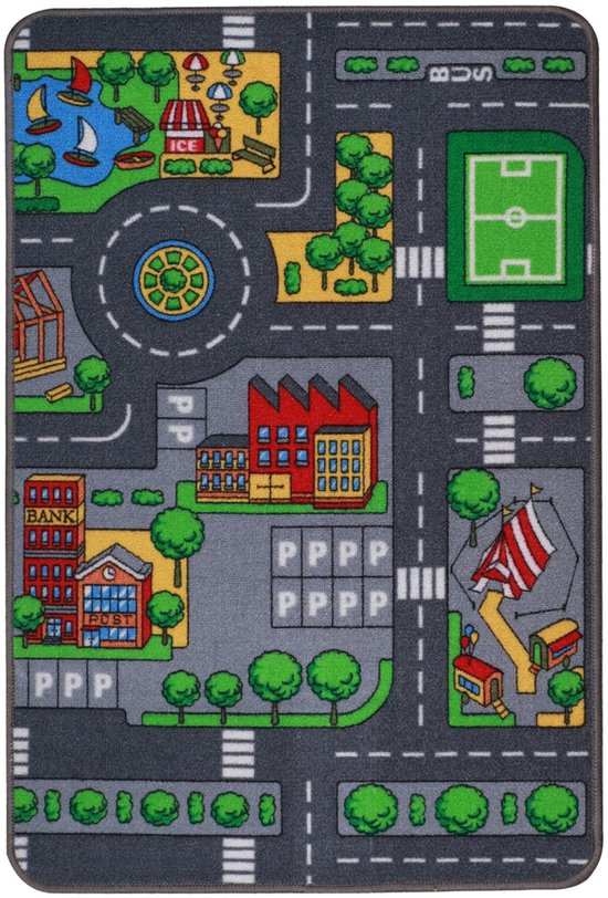 Paradiso Toys Speelkleed Autokleed 67x100cm - Verkeerskleed - Speeltapijt City van Paradiso Toys