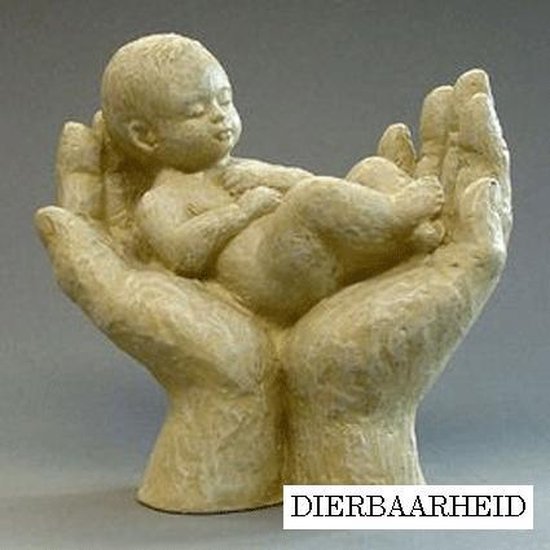 Parastone beeldje baby in handen - Dierbaarheid - ivoor -1264.50 - 12 cm hoog van Parastone