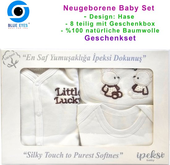Pasgeboren baby cadeauset 100% natuurlijk katoen eerste uitrusting uitrusting unisex kleding cadeauset babyuitrusti van Merkloos