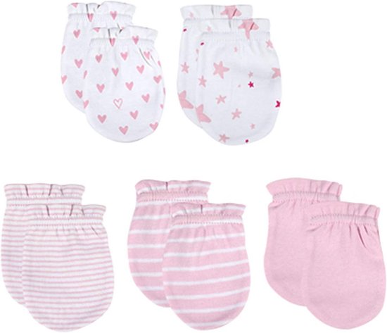 Pasgeboren Baby Hoeden en Wanten Set - Fijne Katoenen Caps en Handschoenen voor Nieuwe Borns