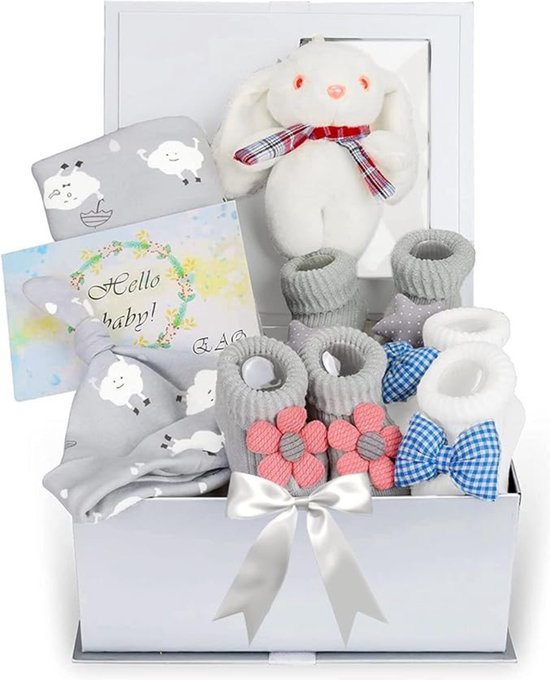 Pasgeboren babycadeaus | Baby Essentials voor pasgeborenen | Unisex babycadeaus voor jongen en meisje |Babycadeauset met inbakeren, babyhoed, babysokken, zacht van Spasilk