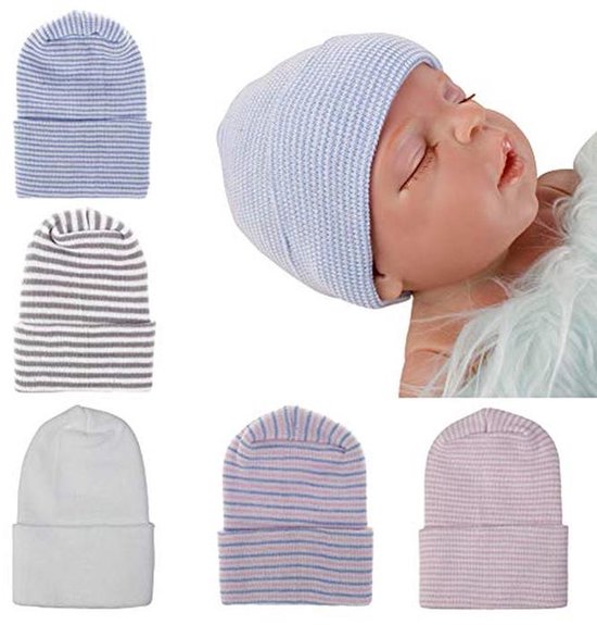 Pasgeboren Hoed met Boog en Wanten - Zachte Beanie voor Baby's