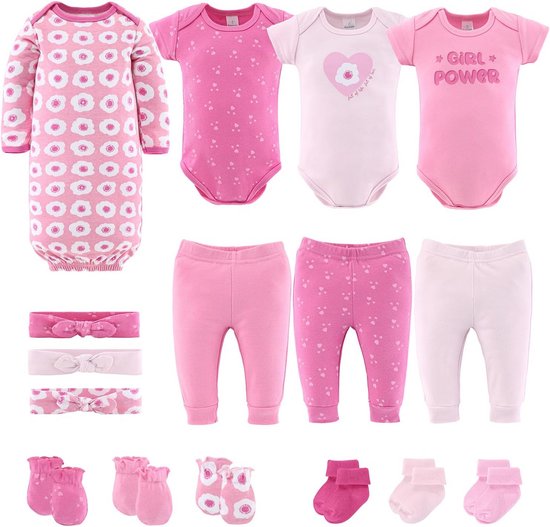 Pasgeboren Meisje Kleding & Essentiële Set - 16-delige Baby Layette Geschenk Set (0-9 Maanden) in Roze van Carter's