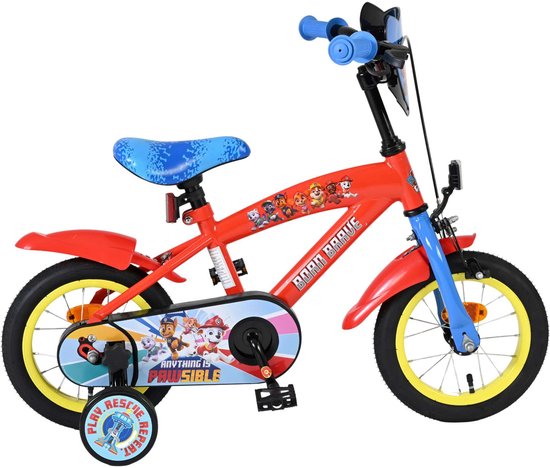 Paw Patrol Kinderfiets - Jongens - 12 inch - Rood/Blauw van PAW PATROL