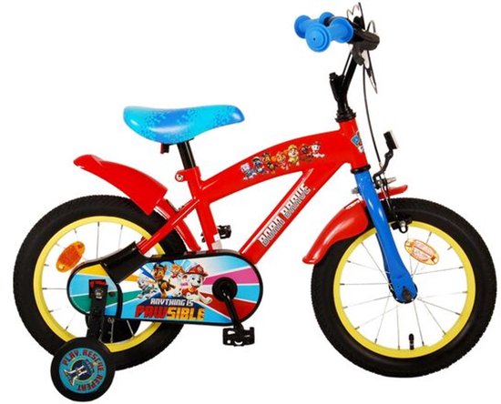 Paw Patrol Kinderfiets - Jongens - 14 inch - Rood/Blauw van PAW PATROL