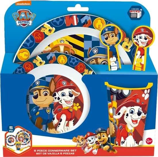 Paw Patrol: Lunch of ontbijt set: 5-delig, kunststof (BPA-vrij), Paw Patrol ontbijt set, Paw patrol bordjes, Lunch set paw patrol, Paw patrol van PAW Patrol