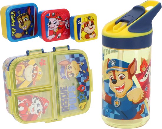 Paw Patrol lunchset; drinkfles, lunchbox en snackbox