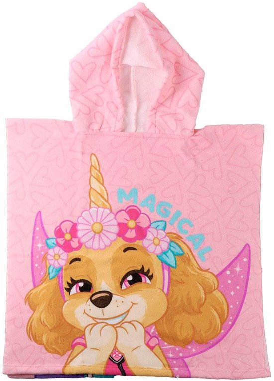 Paw Patrol Poncho Meisjes – Skye & Everest Handdoek Poncho met Capuchon – Kinder Strandponcho Sneldrogend – Strand Zwembad Vakantie van Merkloos