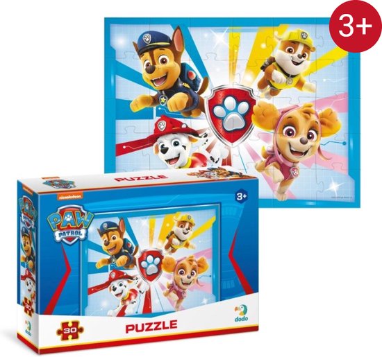 Paw Patrol Puzzel - 30 stukjes - 3+ - Paw Patrol Speelgoed met Chase - Marshall - Skye -Rubble - Puzzel 3 jaar van PAW Patrol