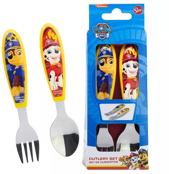 Paw Patrol - Rescue Pups - metalen ergonomische bestekset - 2 stuks van Merkloos