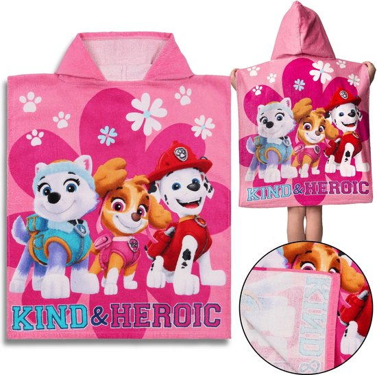 Paw Patrol Skye Everest Marshall Kinderponcho met capuchon voor meisjes 50x115 cm OEKO-TEX