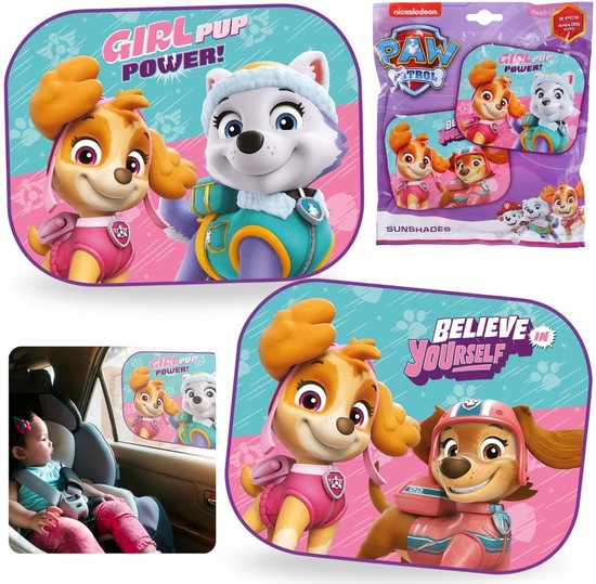 Paw Patrol Zonnescherm voor auto, meisjes, voor kinderen, 2 stuks 44x35 cm van PAW PATROL