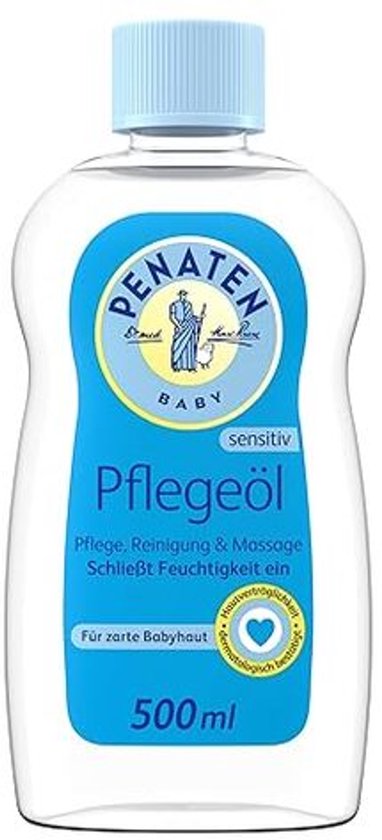 PENATEN Baby Care Oil 500 ml – Baby Olie voor Gevoelige Babyhuid – Voedende Baby Massage Olie – Zachte Reiniging & Verzorging