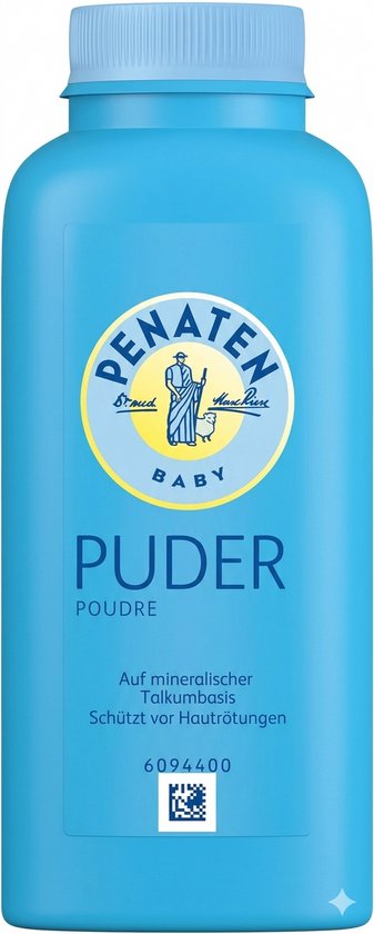 Penaten Baby - Natuurlijk babypoeder met aloë vera en vitaminen - 1 x 100 g - Beschermt de gevoelige huid - Vochtopnemend en houdt de huid droog - 99% ingrediënten van natuurlijke oorsprong met Kajal Sticker van Penaten