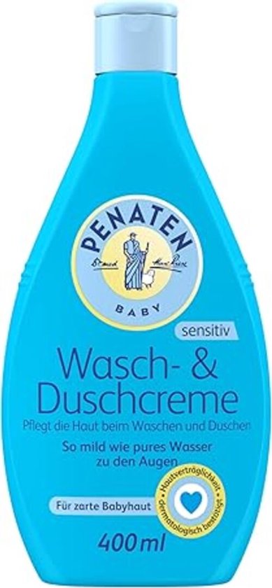 PENATEN Wash & Shower Cream 400 ml – Milde Baby Douchegel & Shampoo – Zonder Parabenen & Kleurstoffen – Voor Pasgeborenen van Merkloos
