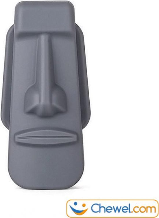 Pennendop potlooddop kauwdop bijtdop - Gezicht - Paaseiland - Diverse kleuren - Grijs - Chewel ® van Penn