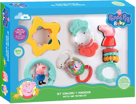 Peppa Pig Baby Speelset met Rammelaars en Bijtringen - BPA Vrij van Peppa Pig