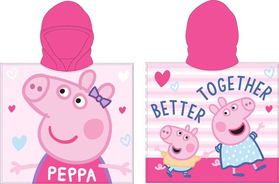 Peppa Pig badponcho 55x110cm Better Together sneldrogend van Peppa Pig