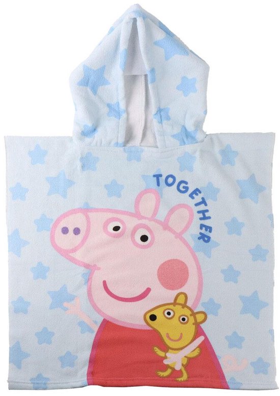Peppa Pig badponcho - roze - 55 x 110 cm. - Peppa Big poncho van Merkloos