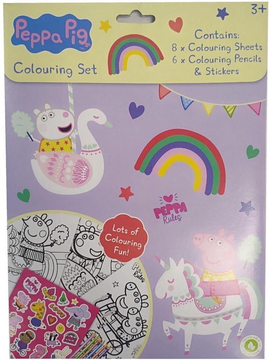 Peppa Pig - Kleurset - Inclusief 6 Potloden En Stickers - 3+ Jaar van Peppa Pig