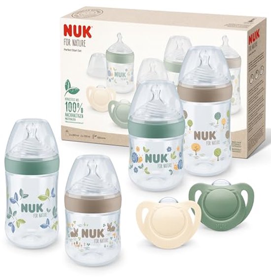 Perfect Start Set voor Flessen met Temperatuurregeling - 4 Flessen en 2 Fopspenen voor Baby's