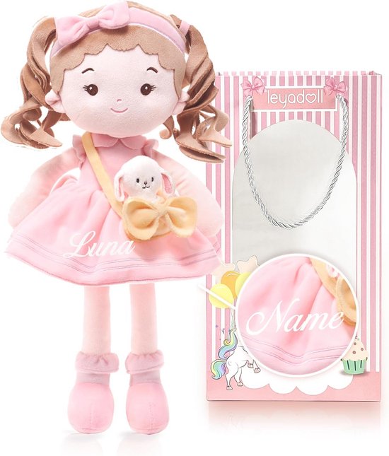 Persoonlijke Pop met Knuffelkonijn voor Kind - Mooi Kraamcadeau van Merkloos