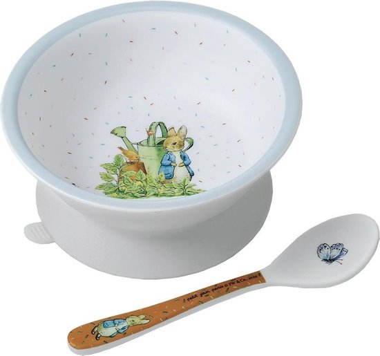 Peter Rabbit Vla schaal met zuignap en lepeltje van Petit Jour Paris