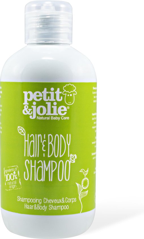 Petit & Jolie Baby Shampoo Haar & Body 200 ml - 100% natuurlijke huidverzorging - prikt niet in de ogen van Petit & Jolie