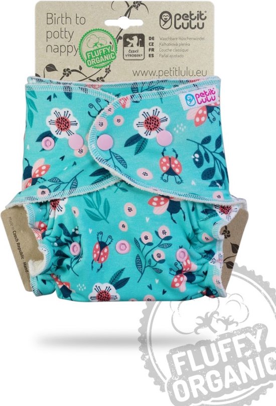 Petit Lulu Fluffy Organic - XL/ MAXI wasbare luier - Bosvriendjes - geschikt als nachtluier - drukknoopjes van Petit Lulu
