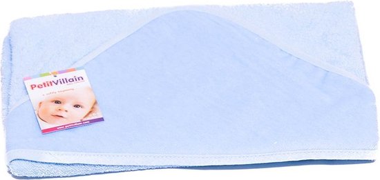 Petit Villain Blauw Uni Badcape van Petit Villain