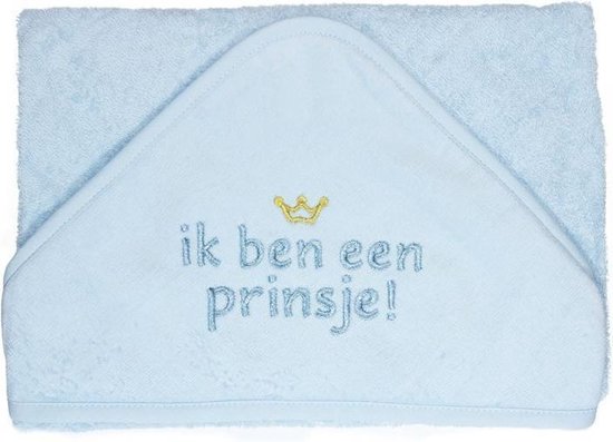 Petit Villain Ik Ben Een Prinsje! Blauw Badcape van Petit Villain