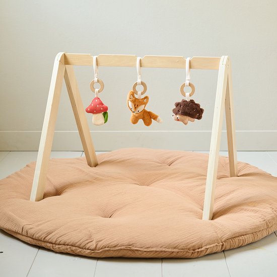 Petite Amélie Babygym Hout - Magisch Bos - Montessori Baby Speelgoed - Incl. 3 Bosdieren met Natuurlijke Geluiden - Naturel Hout & Waterbasis Verf - Veilige, Betoverende Speelomgeving van Merkloos