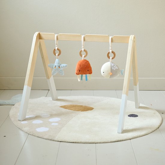 Petite Amélie Babygym Hout - Magische Zee - Montessori Baby Speelgoed - Incl. 3 Zeedieren met Natuurlijke Geluiden - Naturel Hout - Veilige, Betoverende Speelomgeving van Merkloos