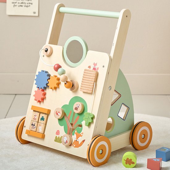 Petite Amélie ® Houten Loopwagen 1 jaar - Babywalker als Looptrainer - Stimuleert Motoriek & eerste Stapjes - Eindeloos Speelplezier van Petite Amélie