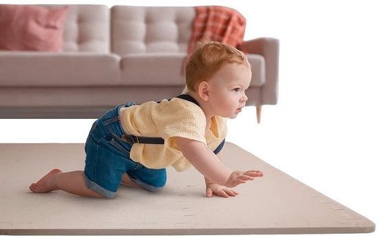 PetitLo® - Foam Puzzelmat (20 Stuks) - 30x30x1,2CM - Schuim Puzzel Tapijttegels - Kruipmat Baby - Speelmat baby - Speeltegels Kind - Speelkleed Kinderen - Speel Kruip Mat Tapijt Tegels - Vloertegels Vloermat Vloerbeschermer - Puzzelmat speelmat-Beige van Merkloos
