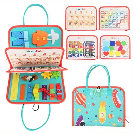 Peuter Busy Board, Montessori Speelgoed, Druk Boek Leerzaam Sensorisch Speelgoed voor Peuters, Peuter Reis Educatief Speelgoed, Leer Fijne Motoriek, Verjaardags voor Meisjes Jongens, Stijl D van Zam Zam Distribution