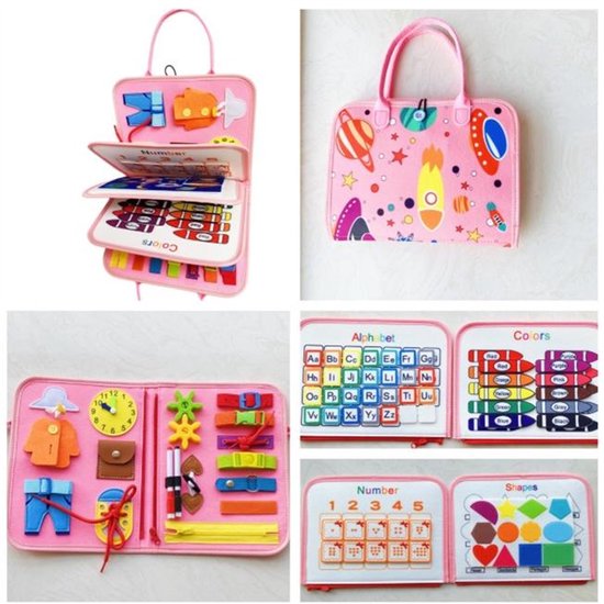 Peuter Busy Board, Montessori Speelgoed, Druk Boek Leerzaam Sensorisch Speelgoed voor Peuters, Peuter Reis Educatief Speelgoed, Leer Fijne Motoriek, Verjaardags voor Meisjes Jongens, Stijl F van Byingo