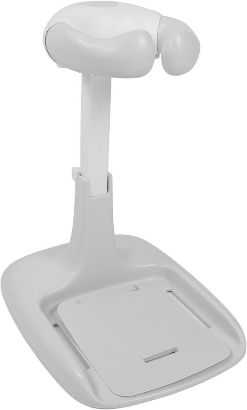 Peuter Douche Stand met Verstelbare Hoogte en Knuffel Bad Toren voor Baby - Grijs Wit - Bad Douche Staande Ondersteuning in Badkamer